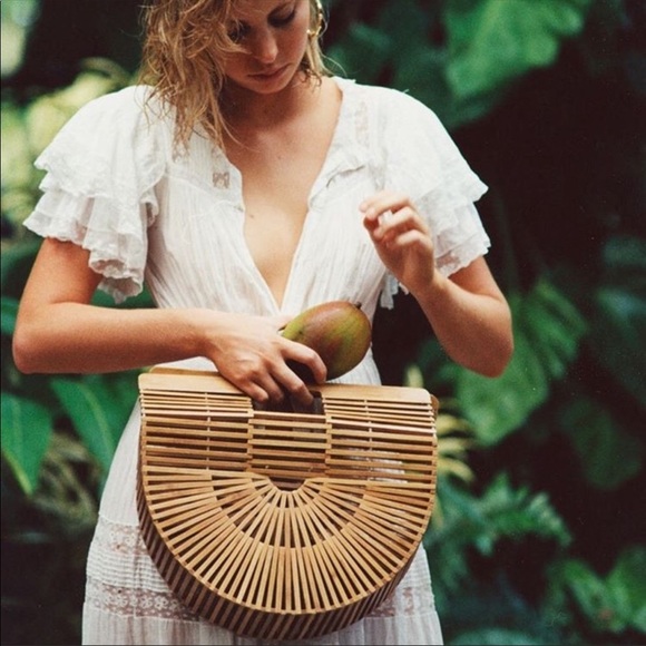 Half Moon Bamboo Handbag Brand New - Picture 6 of 7